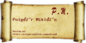Polgár Miklós névjegykártya