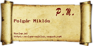 Polgár Miklós névjegykártya